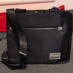 Authentic Versace Black Messenger Unisex Bag - Made In Italy